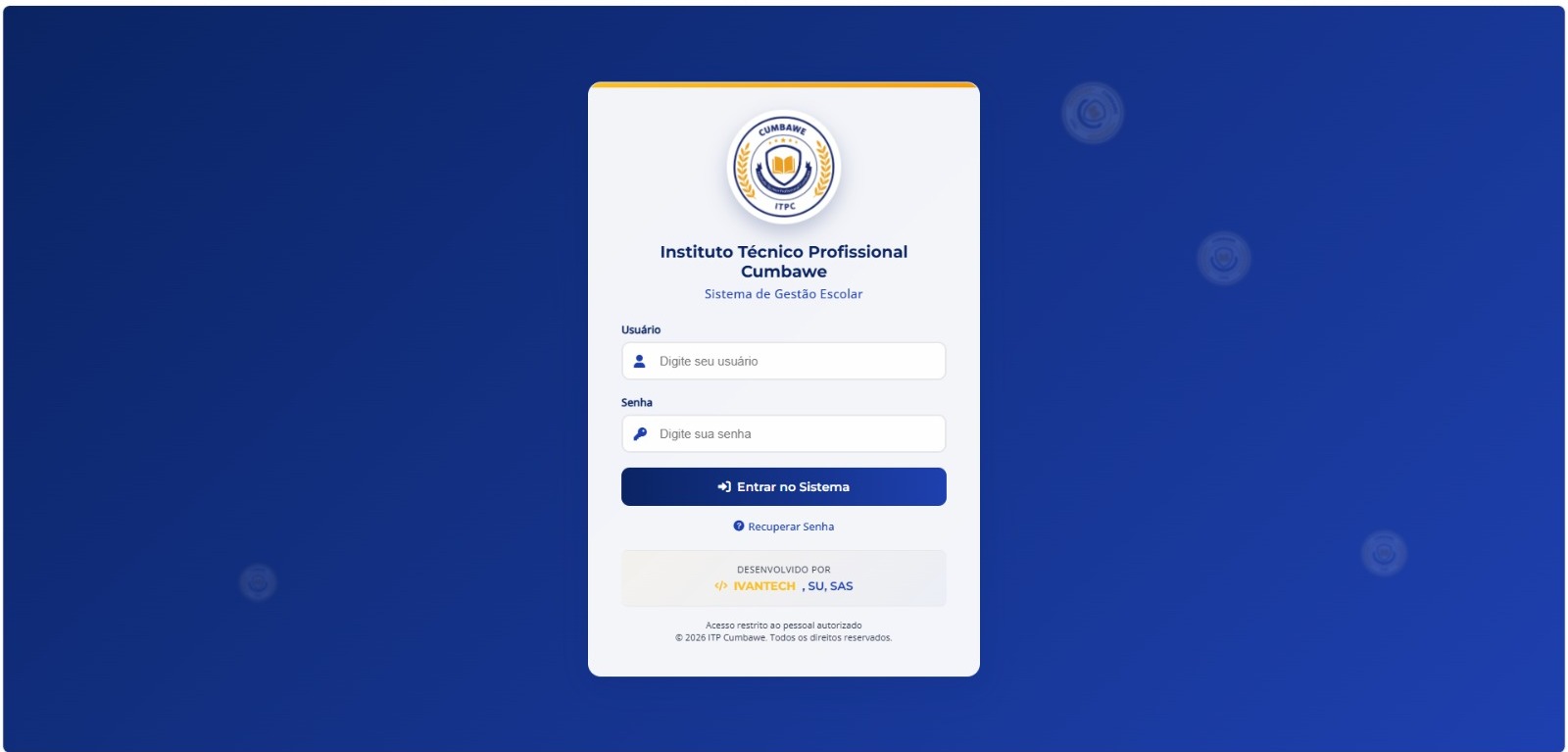 sistema de gestão escolar